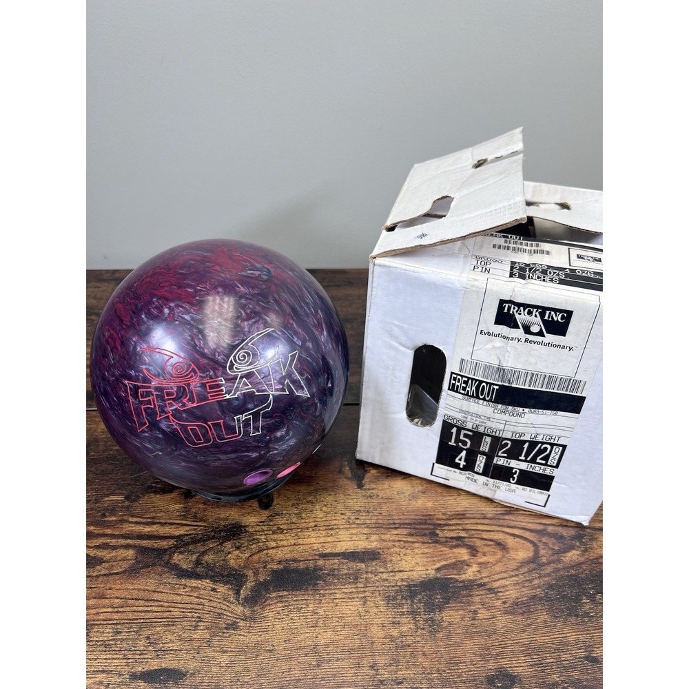 Track Inc Freak Out 15 lb Bowling Ball Purple Swirl With Original Box